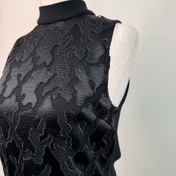 ALC Womens Sleeveless Top Black Camo Lace Mesh Size 0 Edgy Goth Witchy Designer - Picture 4 of 13